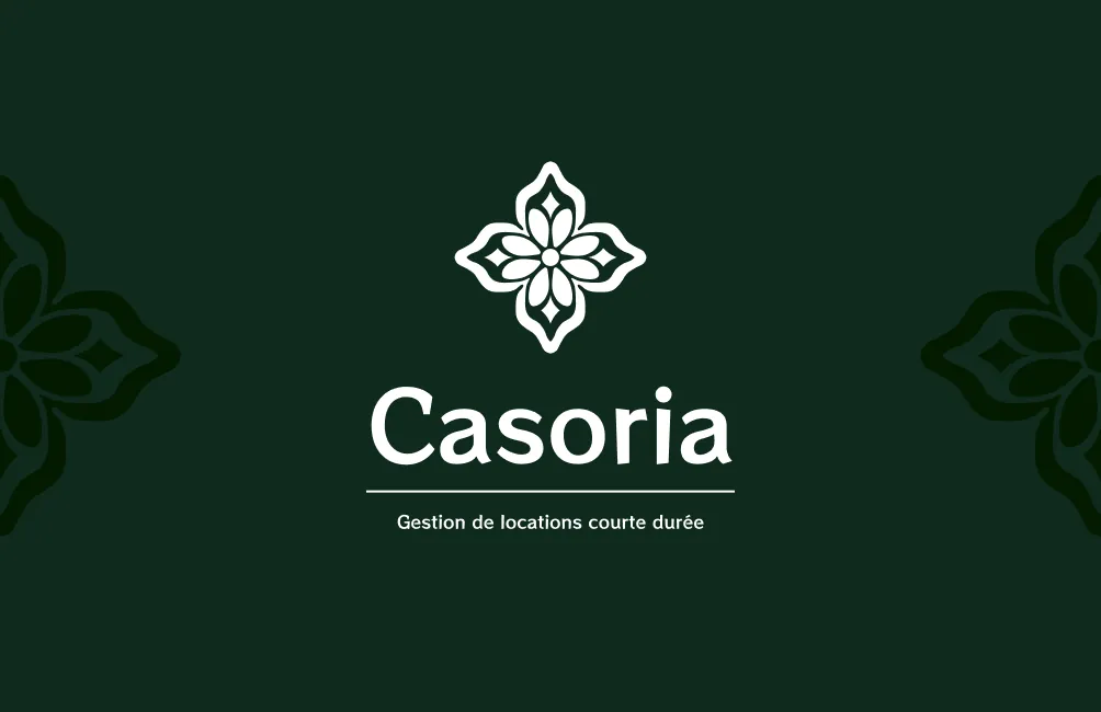 Logo officiel et emblème Casoria sur fond vert forêt