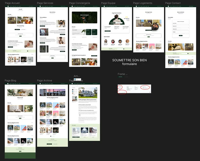 Interface web et maquette UI Casoria